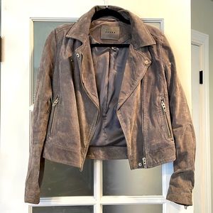 Blank NYC Leather Suede Grey Moto Jacket Small